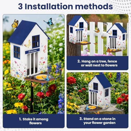 Butterfly House and Feeder for Outside with Metal Stake - Image 2