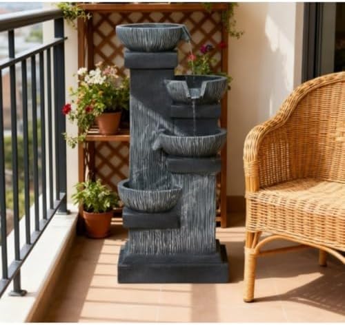 Decorative Garden Four Tier Water Fountain Outdoor with LED Lights - Image 7