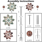 VEWOGARDEN Wind Spinners Outdoor with 2 Blades, Metal Kinetic Wind Spinner with Flower Design for Yard Garden Lawn Decorations - Image 6