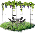 DoCred 87"H x 118"L Garden Arch Trellis, Metal Trellis for Climbing Plants by DoCred
