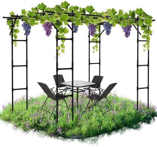 DoCred 87"H x 118"L Garden Arch Trellis, Metal Trellis for Climbing Plants by DoCred