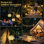 ROSHWEY 6 Pack M Size Solar Lantern Gifts for Women, Hanging Garden Decor Solar Lights Outdoor Waterproof with 15 LED for Halloween Christmas Easter Gift - Image 4