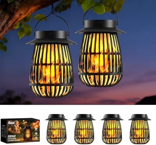 Gen2 Solar Flame Lanterns Halloween Solar Lights for Outdoor Decorations by KYEKIO