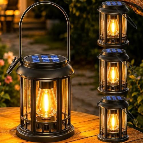 Yowin 4 Pack Solar Lanterns Outdoor Waterproof Hanging Solar Lamp with Bulb by Unknown