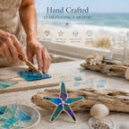 Stained Glass Black Pearl Starfish Suncatcher 5pk, 3in Home Decor, Mom Gift - Image 7