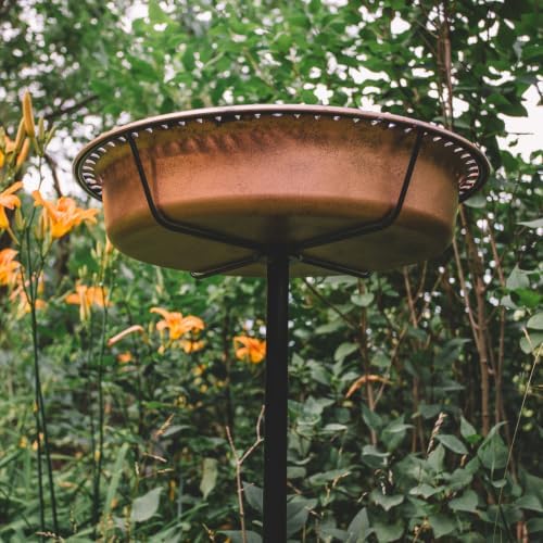 Backyard Expressions Bird Baths for Outdoors, 34" Metal Stake Bird Bath - Image 5