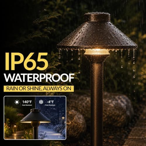 Outdoor Pathway Light – Low Voltage Landscaping Lighting (4 Pack) – Bronze - Image 3