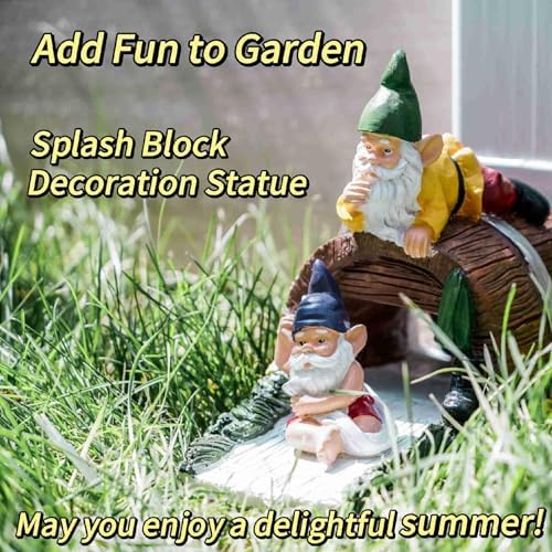 Gnome Sculpture Gutter Diverter Rain, Decorative Gutter Downspout Extension - Image 2