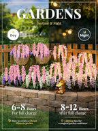 GIGALUMI 3 Pack Solar Wisteria Flowers Outdoor, 2 Modes, Pink - Image 4