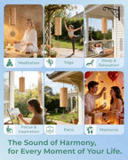 Bamboo Wind Chimes for Outside, Handmade Windchimes for Indoor and Outdoor - Image 3