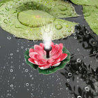 Solar Fountain Floating Lotus Shape Outdoor Garden Fountain Water Feature Landscape Decor for Pool and Pond with Red Flower Design 7v 1.2w Solar Pump - Image 2
