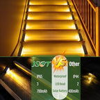 JSOT Solar Step Lights Suitable for Garden Patio Stair Decor Warm White-10P - Image 3