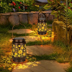 4 PCS Outdoor Lanterns Solar Powered Waterproof Decorative Hanging, Solar Power Lanterns for Outside, Christmas Gifts for Women, Flower& Bird Decor for Garden Lawn Backyard Front Porch - Image 7