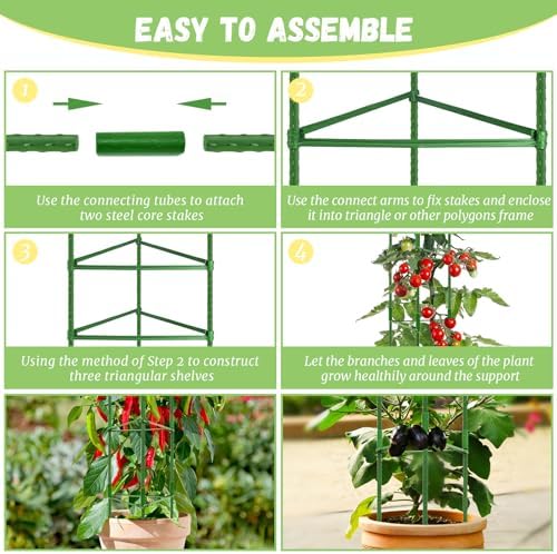 Legigo 6 Pack Tomato Cage for Garden, Up to 48Inch Sturdy Tomato Trellis - Image 4