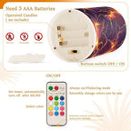 Lightning Bolts Gradient Color Flickering flameless Candles with Remote Control Electronic Lights Lighting Led for Funeral Battery Pillar Candles 2-Piecing Set - Image 4
