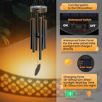 42" Solar Deep Tone Wind Chimes for Outside Clearance, Solar Large Metal Windchimes for Loss of Loved One, Memorial Heavy Duty Chimes Outdoor for Garden,Sympathy Gifts,Black - Image 5