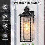 16-Inch Matte Black Motion Sensor Outdoor Wall Lantern - Image 2