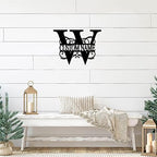 W Custom Name Initial Letter Monogram Metal Sign Vintage Steel Metal Wall Art Hanging Sign Decorative Metal Welcome Sign Welcome Sign for Indoor Outdoor Man Cave Dining Room Home Decor 18 Inch - Image 3