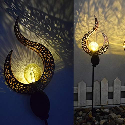 Practical Garden Tools Solar Lights Stake Sun，Sun Moon Flame Night Lighting，Solar LED Flame Light，Waterproof Retro Iron Garden Lawn Lamp，Garden Yard Landscape Decor (Size : 04) - Image 2