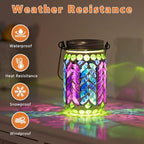 Stargarden 4 Pack Mosaic Solar Lantern ,Outdoor Hanging Jar Lights - Image 3