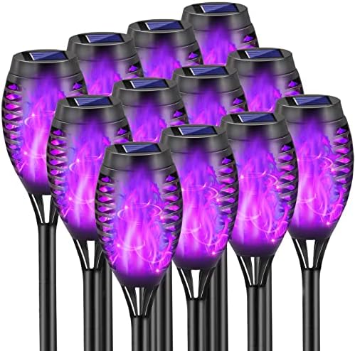 Purple Solar Torch Lights, Halloween Solar Lights Outdoor by COCOMOX