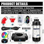 Pond Fountain Aerator,Pond Aerator,with Dynamic LED RGB Lighting Adjustable Modes, Digital Timer | 1 HP 15,000 GPH, 750W 110V, 100FT Cord - for Large Ponds, Lakes & Outdoor Water Features - Image 4