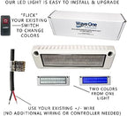 Wave One Marine Dual Color 9" LED Exterior Porch Patio Angle Light | 12v Volt 2400 Lumen Fixture Replacement Lighting RVs Boat Travel Trailer Camper RV Awning Outdoor (White Housing, White | Blue) - Image 2