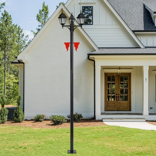 Outdoor Lamp Post,9.84FT Galvanized Steel Light Post,Street Light Pole - Image 3