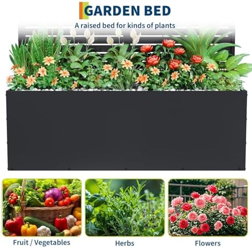 GarveeLife Metal Planter Box with Trellis 71"x47"x16", with Drainage Holes - Image 4