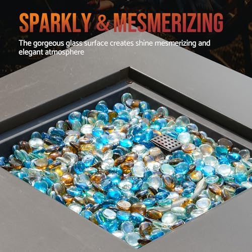 Skyflame 10-Pound Blended Fire Glass Beads for Fire Pit Fireplace - Image 5