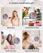 Acrylic Puzzles Suncatcher Window Hanging, 83 Pieces Wisteria Flowers Puzzle, Suncatcher for Doors Garden, Mother's Day Christmas Birthday Gifts for Women Men (L - 8.9 * 8.9 in) - Image 4