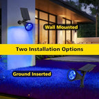 T-SUN Blue Solar Spot Lights Outdoor Waterproof, Solar Spotlights, 2 Pack - Image 6