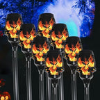 Halloween Solar Skull Stake Lights, Pathway Decor, 8 Pc, Orange by WISEgham