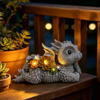 Solar Dragon Garden Statue, Dragon Statue Outdoor with Glowing Succulent - Image 4