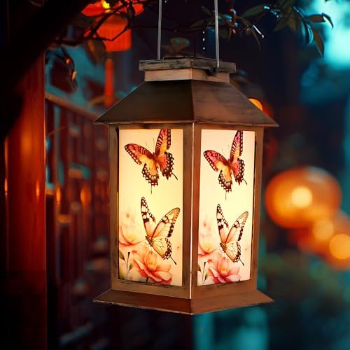 SHANGTIANFENG Butterfly Solar Lamp - Waterproof Hanging Solar Light for Outdoor Courtyard, Ideal Gift for Mom, Grandma, Sisters and Women on Christmas, Mother's Day and Thanksgiving by ShangTianFeng