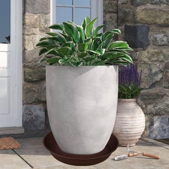 2 Pack of 20 22 inch Plant Saucer, 3.6" Depth Tray, Large Deep Heavy Duty Saucers for Pots, Garden Plastic Flower Plant Trays for Indoors Outdoor, Tray for Planter 19-23" (Brown) - Image 5