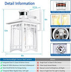 Motion Sensor Outdoor Wall Lights White Dusk to Dawn Light Fixture for House Porch Patio - Image 4