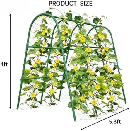 5.4FT Garden Trellis Arch for Climbing Plants, Cucumber & Melon Trellis for Raised Beds, u-Shape Plant Support with Plastic Connectors for Vegetables, Peas, Tomatoes,﻿ Cucumber - Image 2