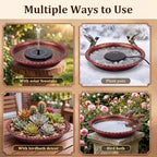 Bird Bath Bowl, Metal Rolled Edge Cutout Bird Bath for Outdoor - Image 7