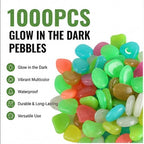 Magical Glowing Pebbles,1000PCS Colorful Glow-in-the-Dark Garden Stones,Waterproof Night Guide Pebbles Glow in the Dark,Glow in the Dark Rocks Outdoor,for Garden Path Yard Fish Tank (Orange,1000) - Image 2