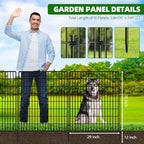 10 Panels Garden Fencing Animal Barrier with Lock, 33 in(H) X 24 ft(L) Dog Fence Outdoor for Yard Rustproof No Dig Decorative Tall Garden Fence Metal Wire Panel Border Rabbit Ground Stakes Fencing - Image 3