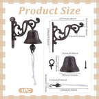 UNICRAFTALE Vintage Cast Iron Dinner Hanging Bell Outdoor Wall Mounted Bell Doorbell for Outside Front Door Garden Home Decor Clear Sound - Image 3