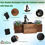 NestNature Solar Outdoor Water Fountain|Wood Water Feature for Garden Decor - Image 3