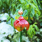 Decorative Solar Garden Light, Fairy Flower Glass Stake For Lawn Yard - Image 2