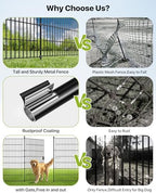 Garden Fence Animal Barrier with Gate 32in(H) x23ft(L) - Image 3