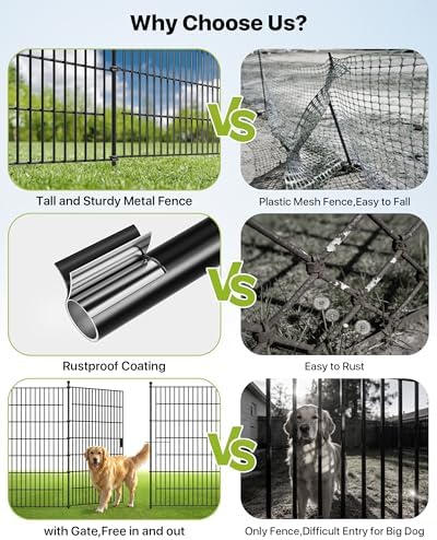 Garden Fence Animal Barrier with Gate 32in(H) x23ft(L) - Image 3