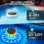 COXSENI Solar Floating Pool Lights 6.4", RGB Top & Bottom Glow, 2 Pack - Image 3