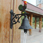 Heavy Duty Cast Iron Wall Bell, Wall Sculpture Decor Dinner Bells for Front Door School Courtyard, Manually Shaking Wall Hanging Decor Bell - Image 2