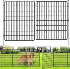 10 Panels No Dig Fence, 32 in(H) X 24 ft(L) Garden Decorative Fence Animal Barrier for Dogs, Rustproof Metal Garden Edging Border for Outdoor, Yard, Patio, Black by NANYEZH