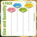 4 Pack Resin Flower Water Stations Cups Garden Stakes, Colorful, Lovely - Image 2